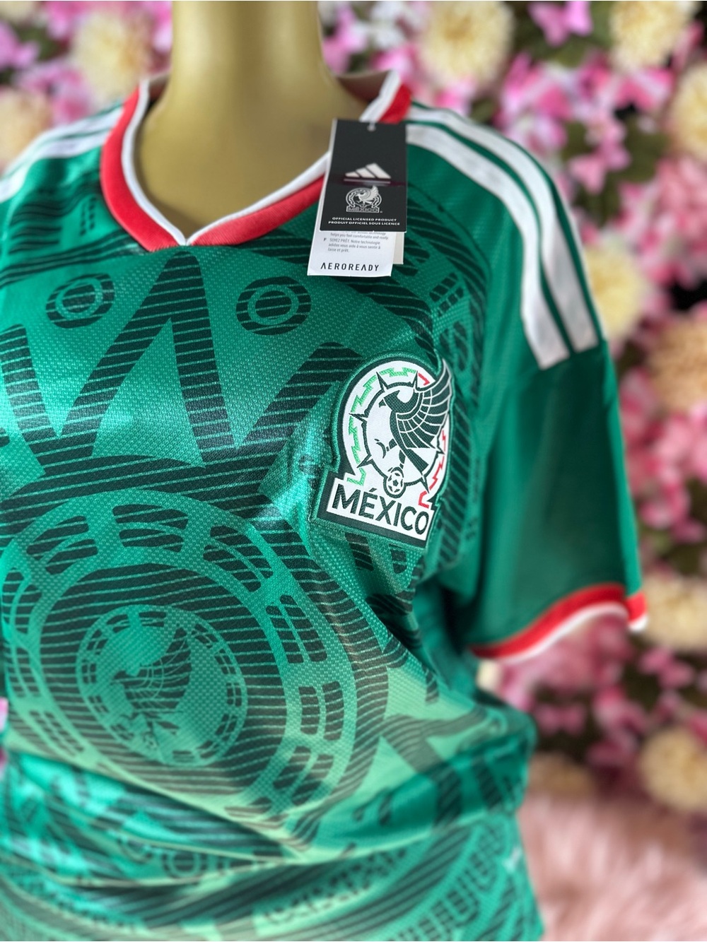 Unisex Mexico Green Graphic Soccer Jersey Top - Adidas - Picture 3 of 7